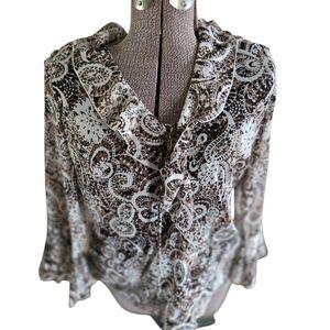 Elegant Brown Paisley Women's Top